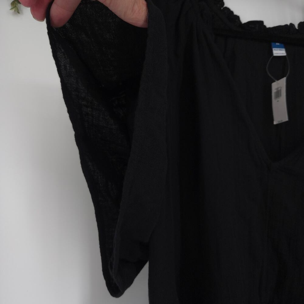 Old Navy Black Short Sleeve V-neck Plus Size Dress Size 3X NWT - Picture 8 of 14